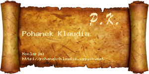 Pohanek Klaudia névjegykártya