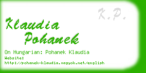 klaudia pohanek business card